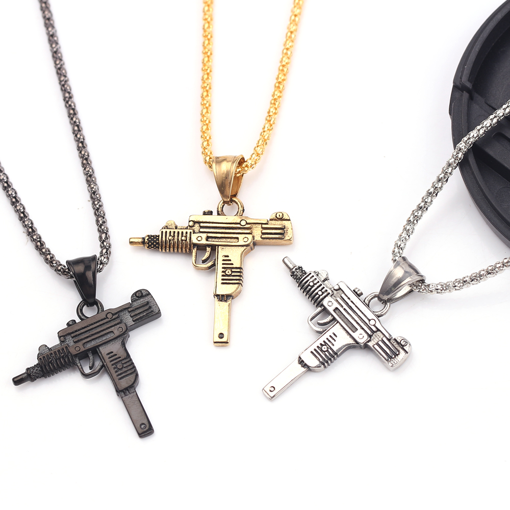 Men'S Fashion Jewelry - 펑크 우지 권총 기관총 목걸이 펜던트