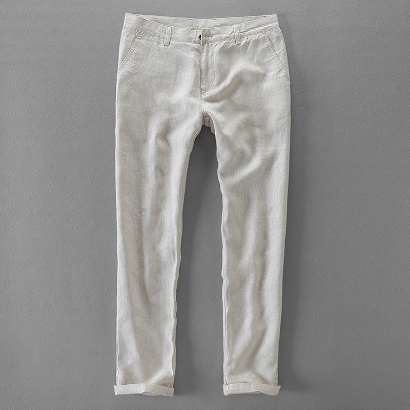 Men'S Fashion Linen Pants - 남성용 퓨어 린넨 패션 브랜드 바지,