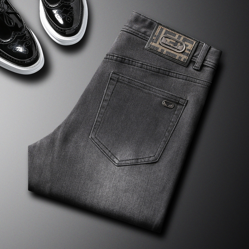 Men'S Fashion Grey Jeans - 2025 가을 새로운 트렌디 브랜드 청바지