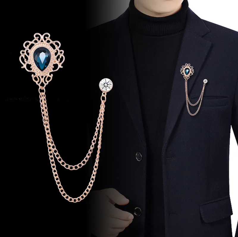Men'S Fashion Jewelry - 뉴 빈티지 태슬 체인 라인스톤 크리스탈