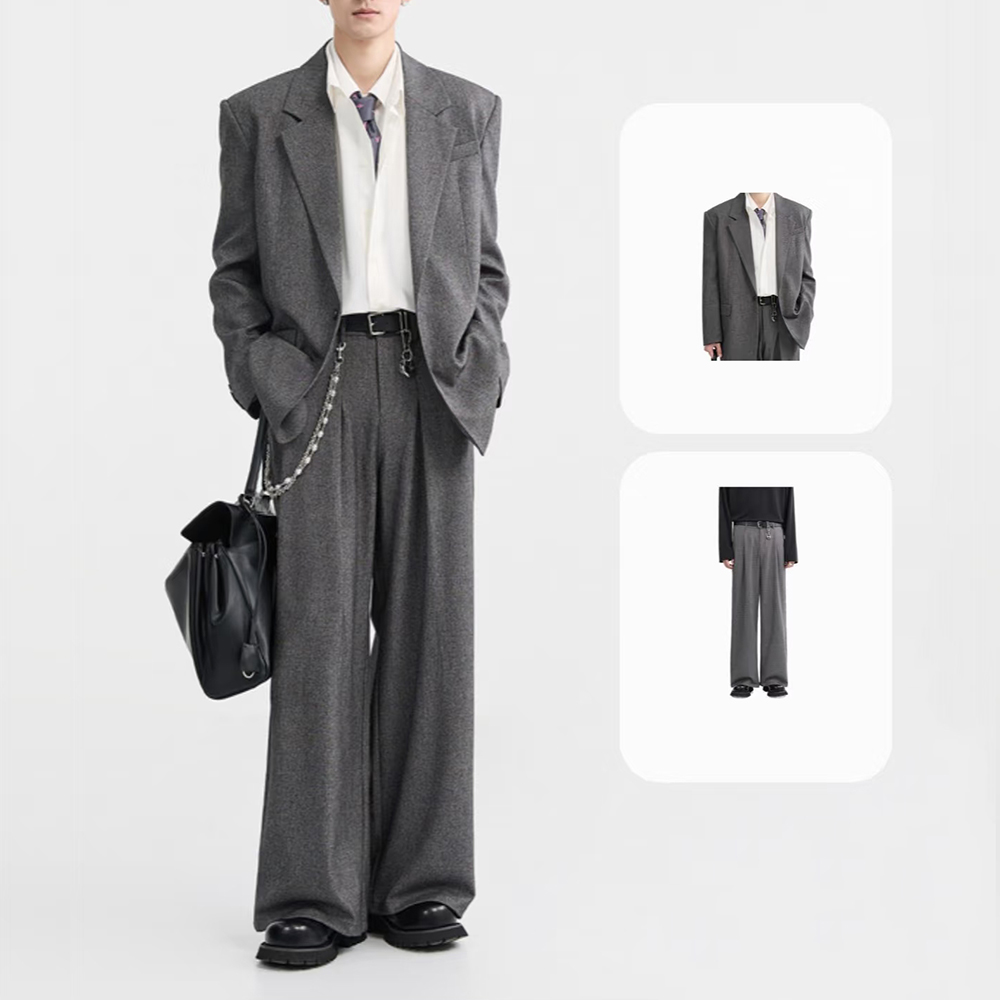 Mens Fashion Dark Grey Pants - 패션 짙은 회색 느슨한 남자의 두