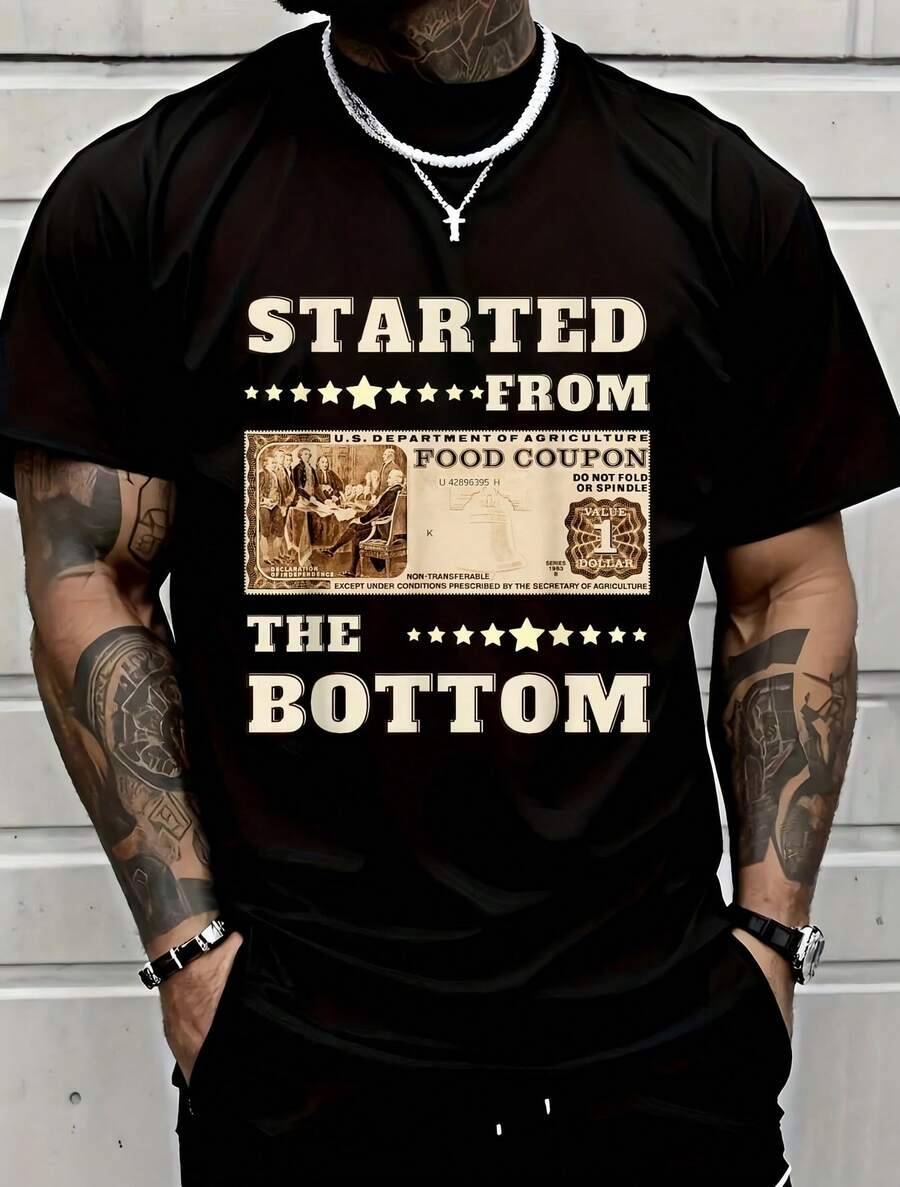 Men'S Fashion Quotes - 1Pc 남성용 인용문 쿠폰 프린트 블랙