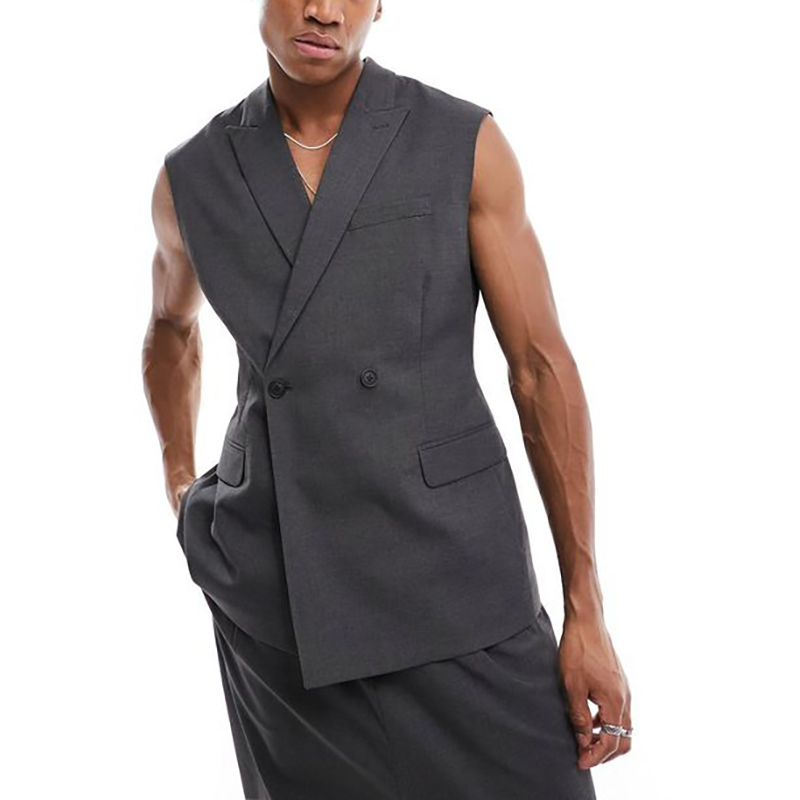 Mens Fashion Dark Grey Pants - 여름 패션 남성 조끼 의상 짙은