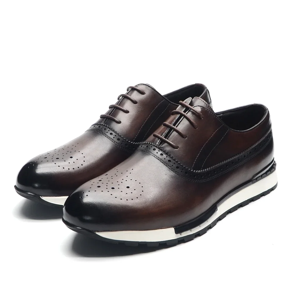 Oxford Shoes Brogue - 10 가지 색상 남성용 수제 정품