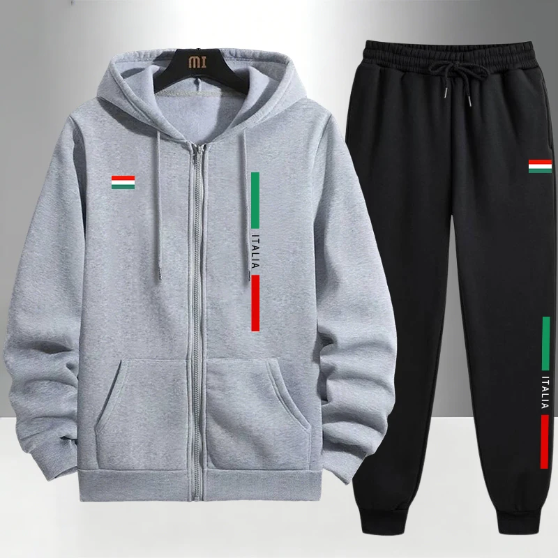Mens Fashion Urban - 이탈리아 패션 남성 세트 지퍼 아우터웨어