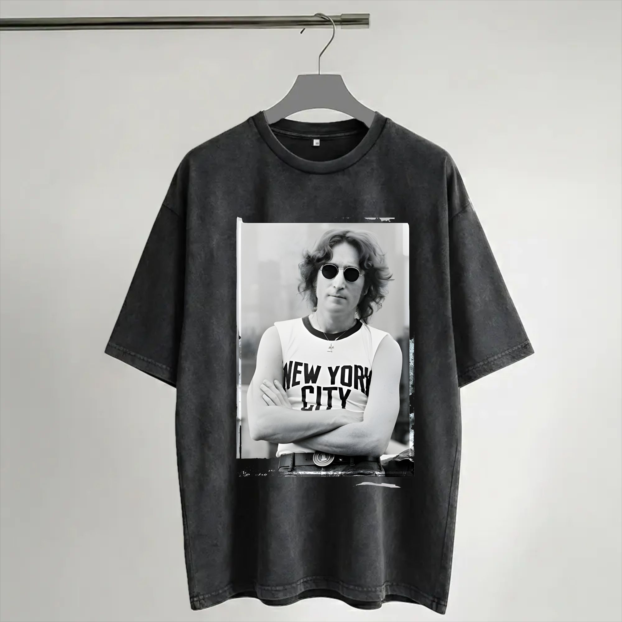 York Men'S Fashion - 하라주쿠 워시드 셔츠 존 레논 1972