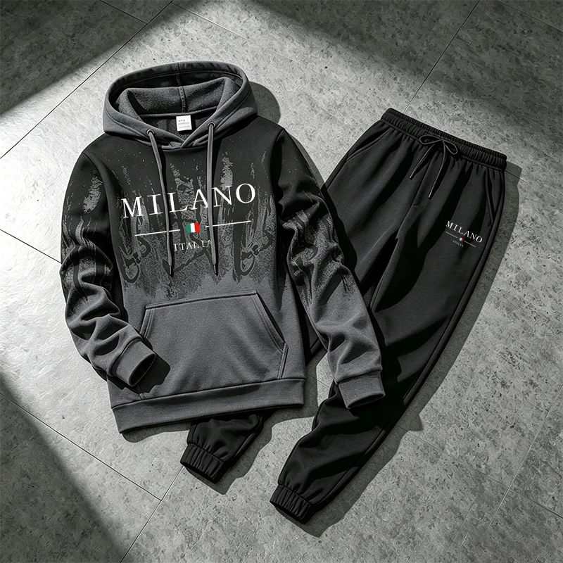 Mens Fashion Casual 2026 - 2026 신상 남성 트레이닝복 후드티&스웨트팬츠 이탈리아