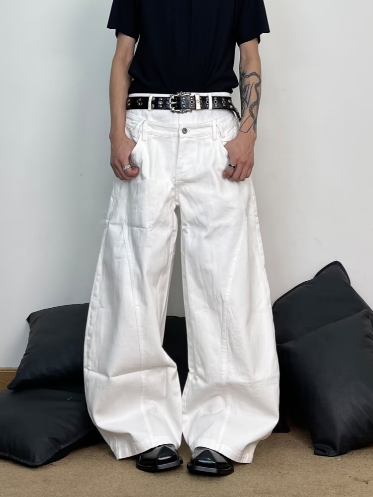 Men'S Fashion With Baggy Jeans - 2026 로파 Y2K 패션 더블 허리밴드