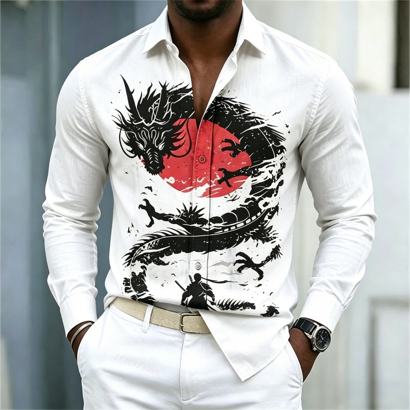 Mens Fashion Casual 2026 - 2026 신상 남성 셔츠 화이트 블랙