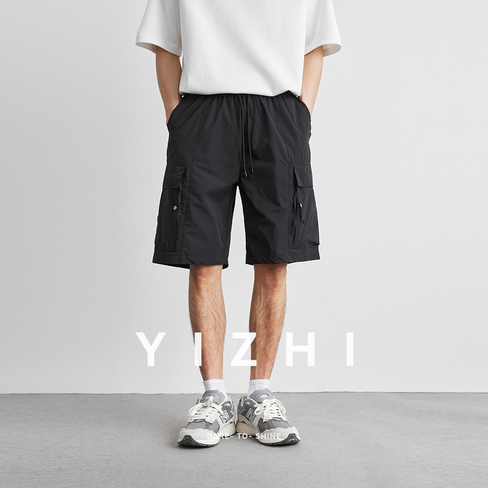 Mens Fashion Summer 2025 - 여름 솔리드 컬러 작업 포켓 바지