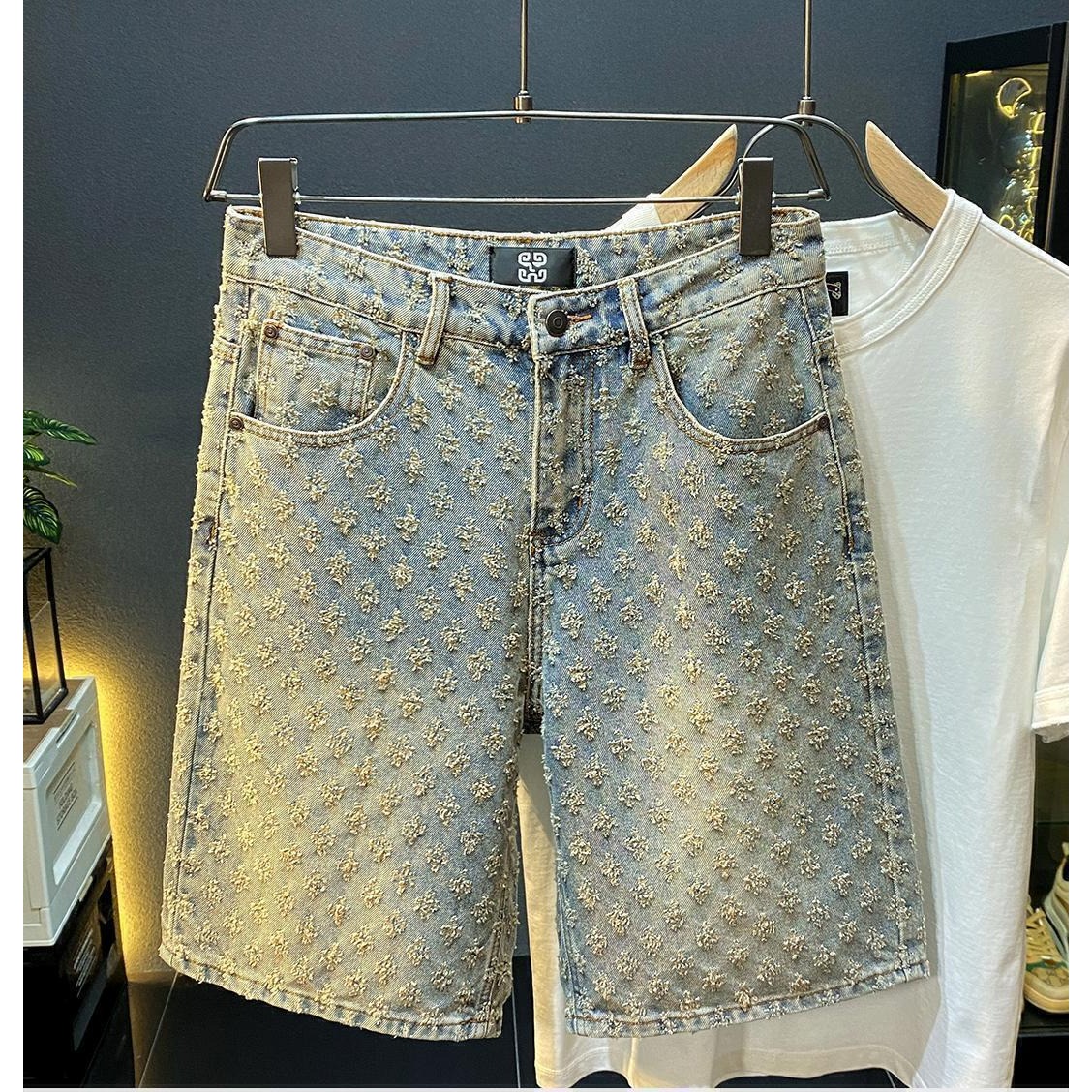 Men'S Fashion Linen Pants - 여름 하이 스트리트 데님 반바지 남성