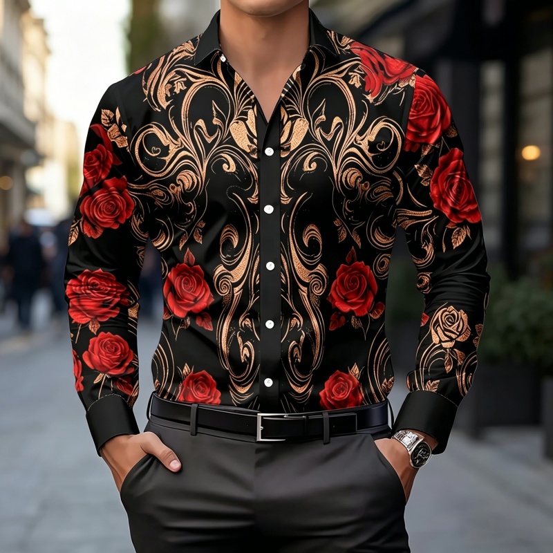 Mens Fashion Casual 2026 - 2026 신상 남성 셔츠 패션 프린트