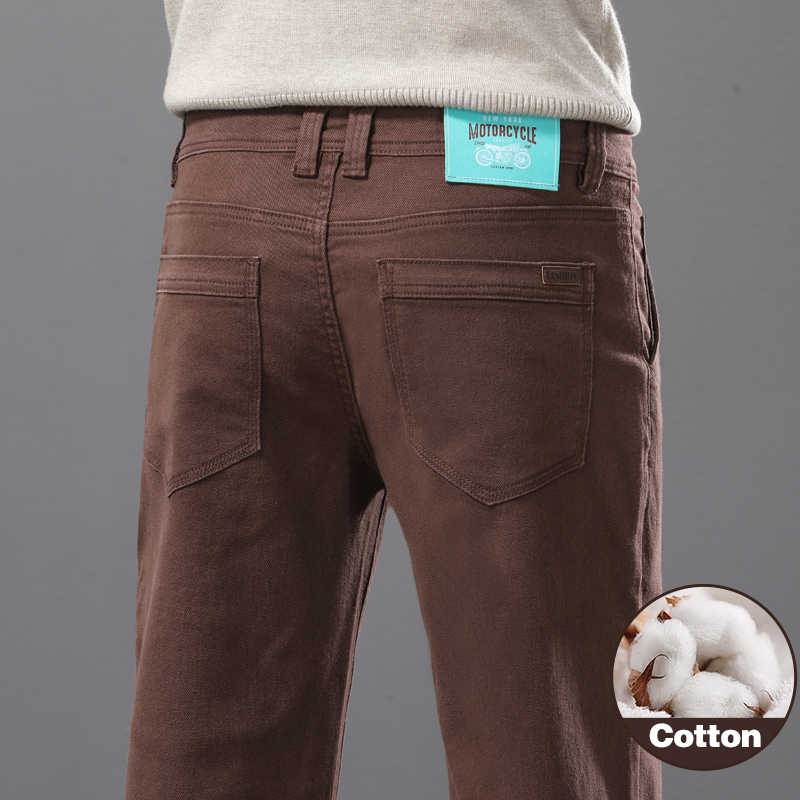Mens Fashion Dark Grey Pants - 비즈니스 캐주얼 코튼 엘라스틱 남성 청바지