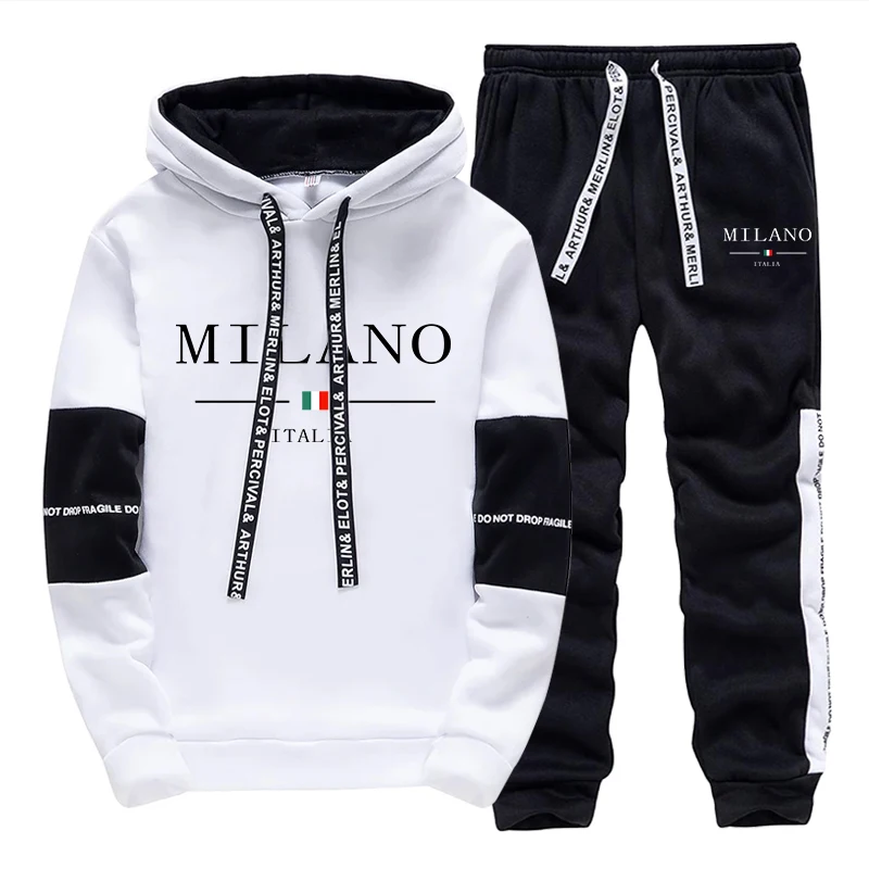 Mens Fashion Casual 2026 - 남성 세트/후드티/바지 이탈리아 트렌디 후드티 스포츠웨어