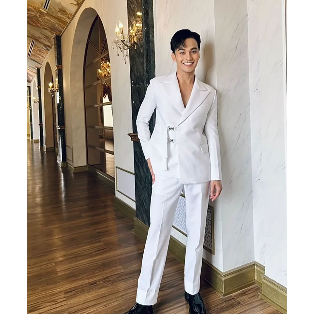 Mens Fashion Trajes - 세련된 흰색 고품질 남성 정장 두