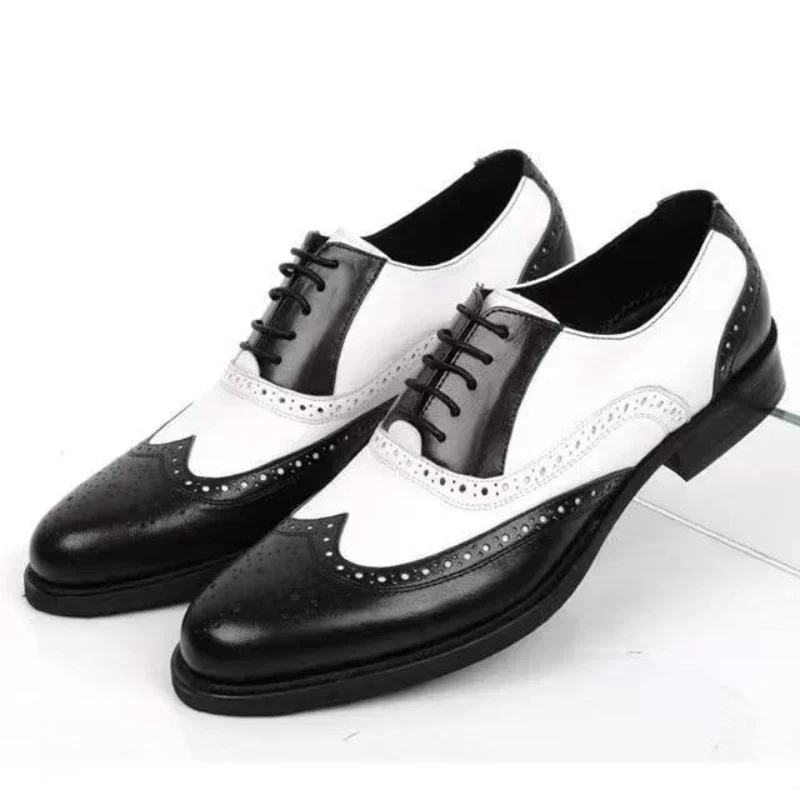 Oxford Shoes Brogue - 혼합 색상 남성 정장 신발 레트로