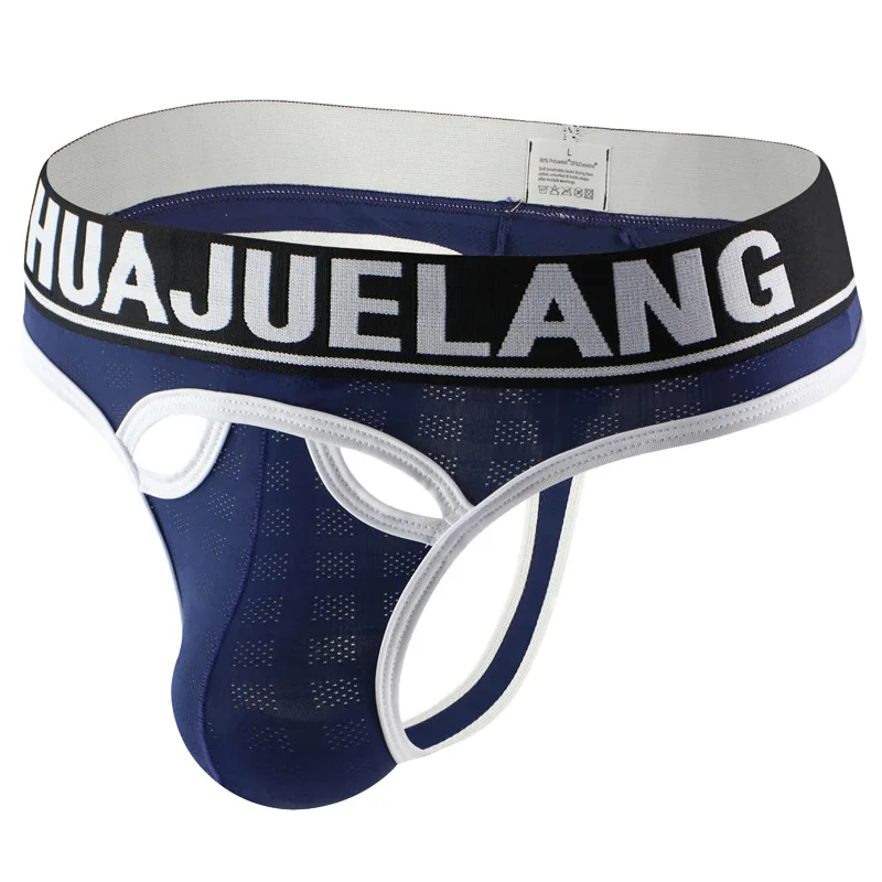 Men'S Fashion Underwear Brands - 남성용 메쉬 조크스트랩 브랜드 로고 허리밴드