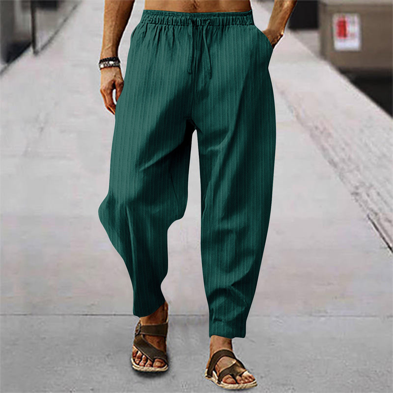 Men'S Fashion Linen Pants - 2026 새로운 패션 남성 리넨 와이드