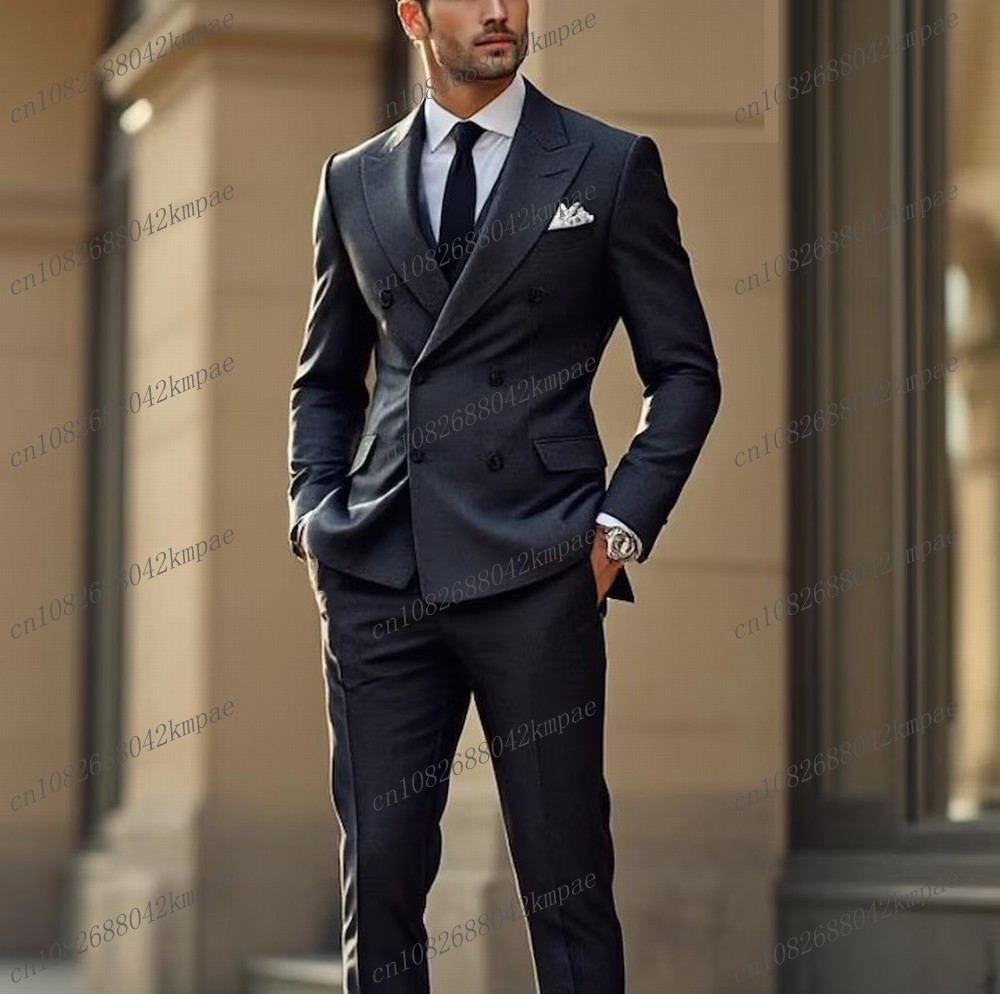 Mens Fashion Dark Grey Pants - 패션 다크 그레이 정장 남성 정장