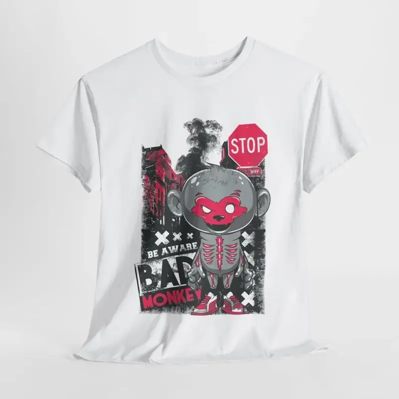 Mens Fashion Urban - 세련된 Urban Monkey 남성용 티셔츠 그런지