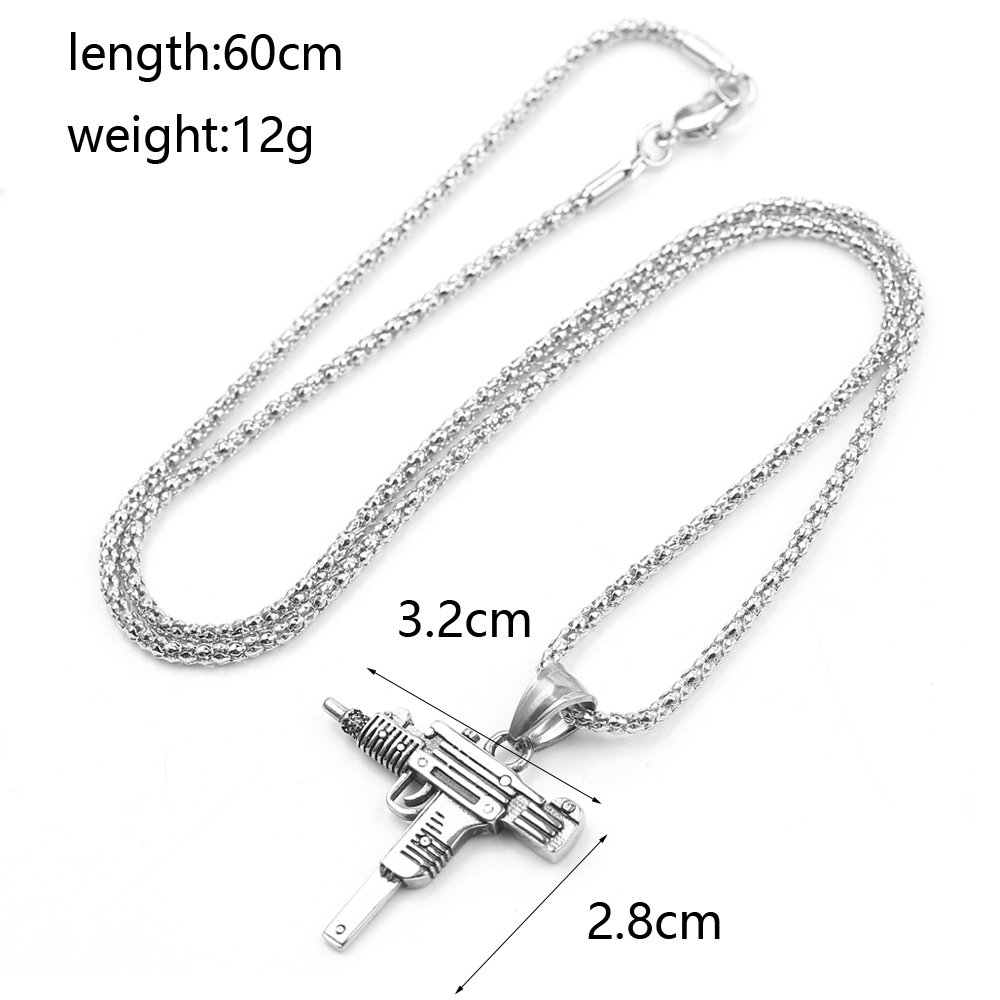 펑크 우지 권총 기관총 목걸이 펜던트 - 남성용 패션  - Men'S Fashion Jewelry 리뷰 및 가격