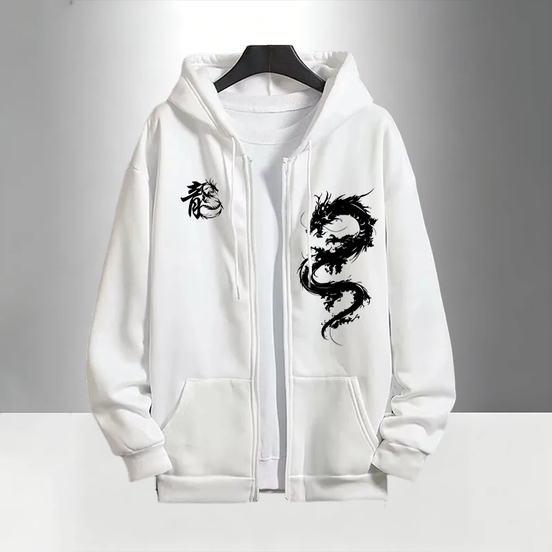 남성용 중국 용 프린트 트랙수트, 지퍼 후드 스웨트셔츠 - Mens Fashion Urban 리뷰 및 가격