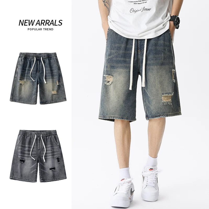 여름 얇은 데님 반바지 남성 레트로 streetwear - Men'S Fashion Linen Pants 리뷰 및 가격