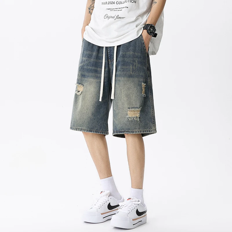 여름 얇은 데님 반바지 남성 레트로 streetwear - Men'S Fashion Linen Pants 리뷰 및 가격