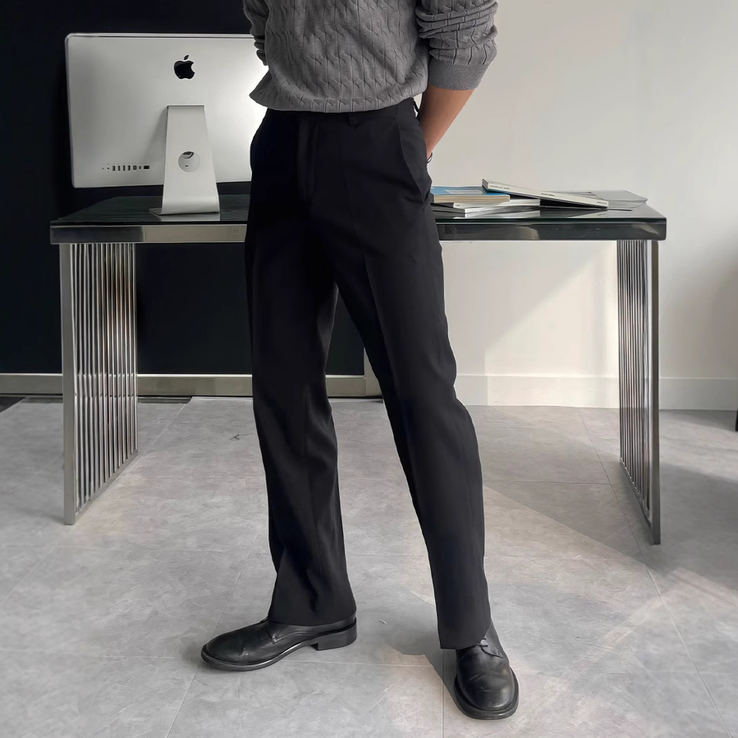 남성 블랙 다크 그레이 솔리드 컬러 스트레이트 캐주얼  - Mens Fashion Dark Grey Pants 리뷰 및 가격