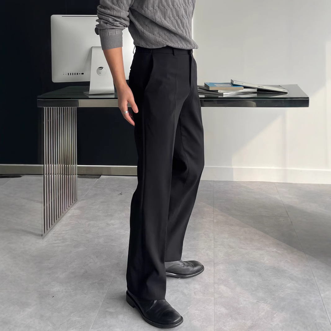 남성 블랙 다크 그레이 솔리드 컬러 스트레이트 캐주얼  - Mens Fashion Dark Grey Pants 리뷰 및 가격