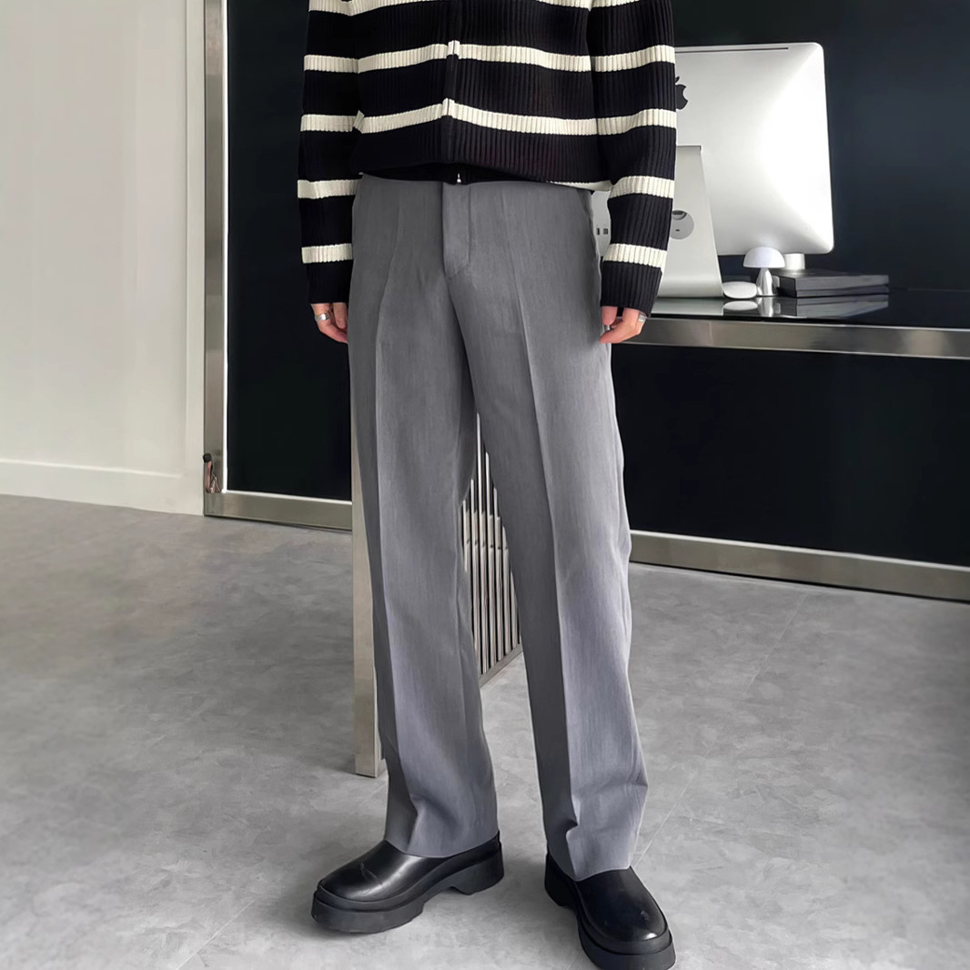남성 블랙 다크 그레이 솔리드 컬러 스트레이트 캐주얼  - Mens Fashion Dark Grey Pants 리뷰 및 가격