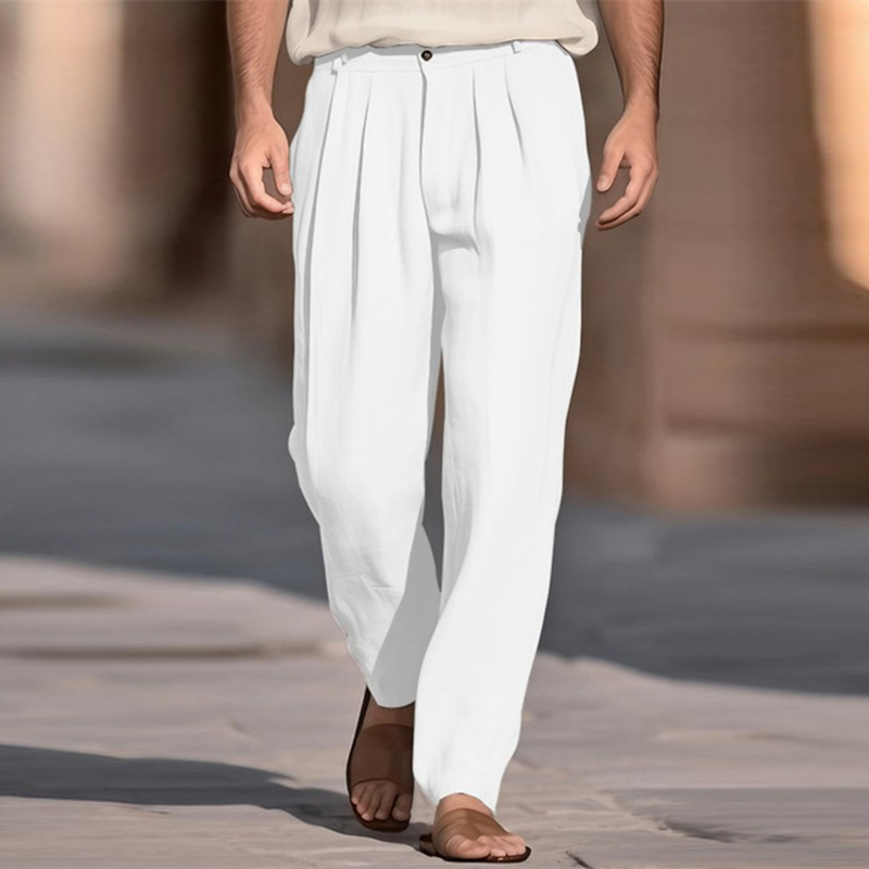 캐주얼 통기성 솔리드 컬러 리넨 바지 남성 봄 여름 데 - Men'S Fashion Linen Pants 리뷰 및 가격