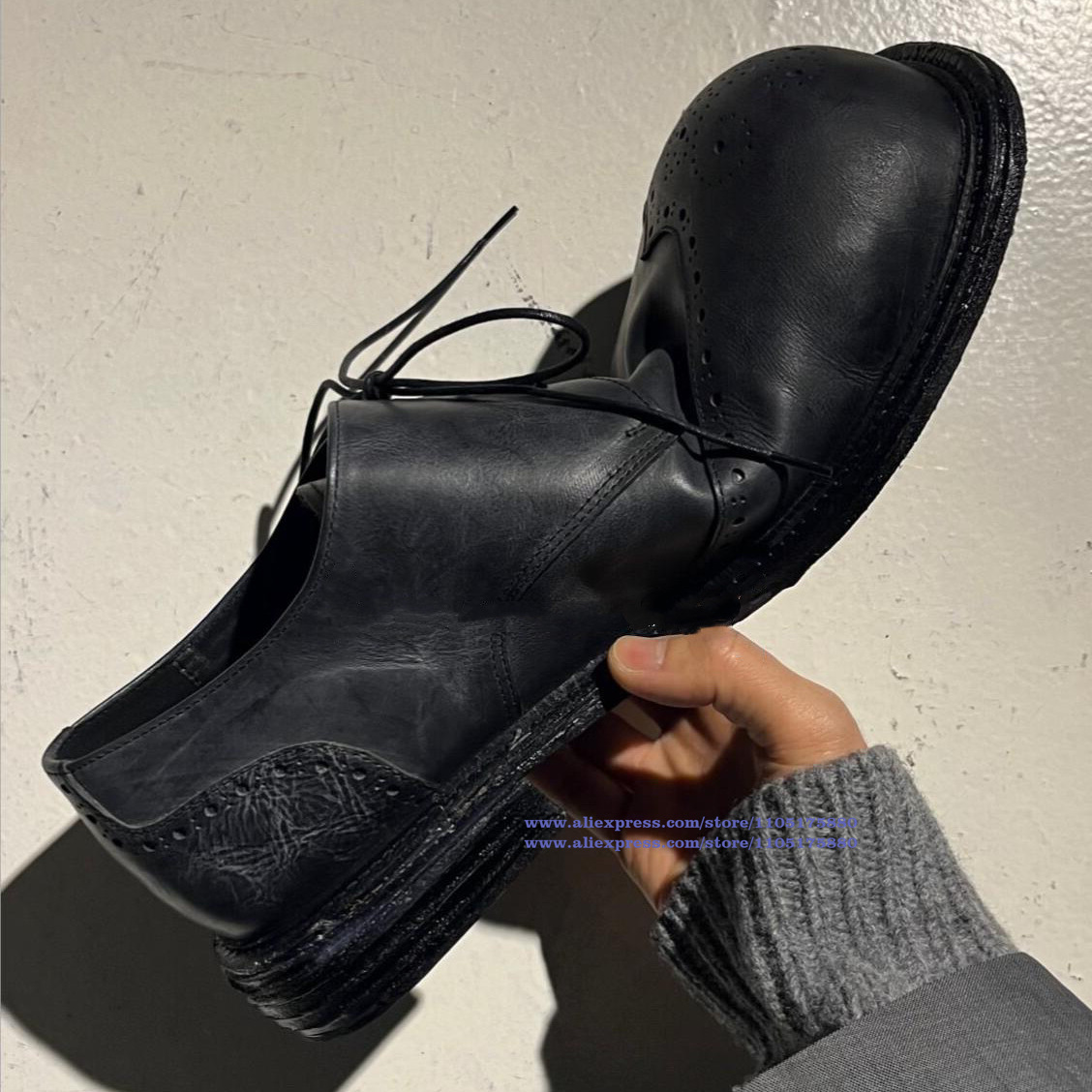 빈티지 블랙 가죽 브로그 레이스업 옥스퍼드 스트리트웨어 - Oxford Shoes Brogue 리뷰 및 가격