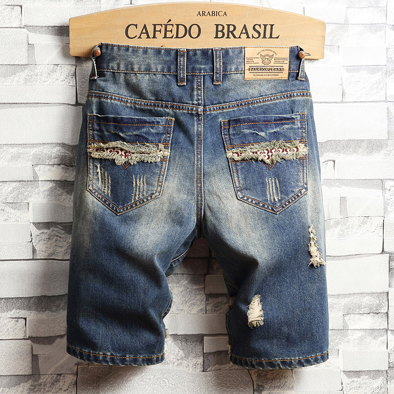 찢어진 힙합 데님 반바지 남성 여름 패션 루즈핏 패치워 - Men'S Fashion Linen Pants 리뷰 및 가격