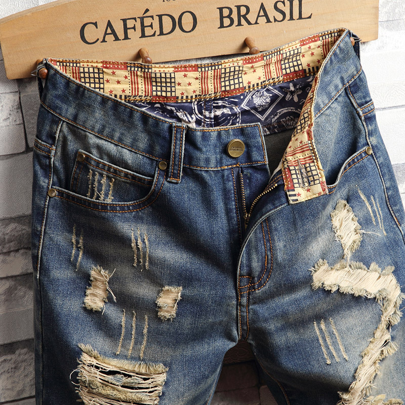 찢어진 힙합 데님 반바지 남성 여름 패션 루즈핏 패치워 - Men'S Fashion Linen Pants 리뷰 및 가격