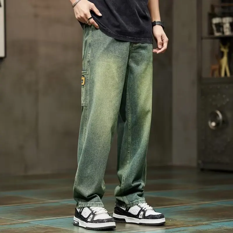 한국 패션 빈티지 청바지 남성 헐렁한 바지 하이 스트리 - Men'S Fashion With Baggy Jeans 리뷰 및 가격