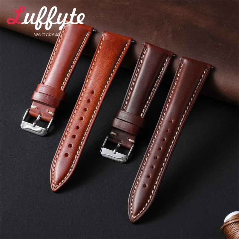 빈티지 레트로 오일 왁스 가죽 시계줄 18mm 19mm - Mens Fashion Discord 리뷰 및 가격
