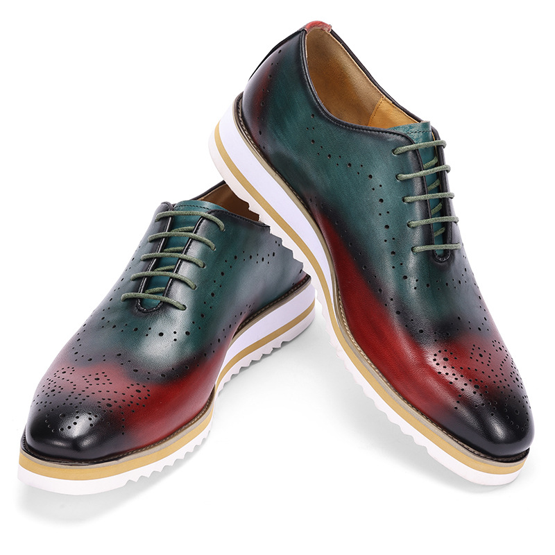 럭셔리 남성 원피스 슈즈, 정품 가죽 브로그 윙팁 토, - Oxford Shoes Brogue 리뷰 및 가격