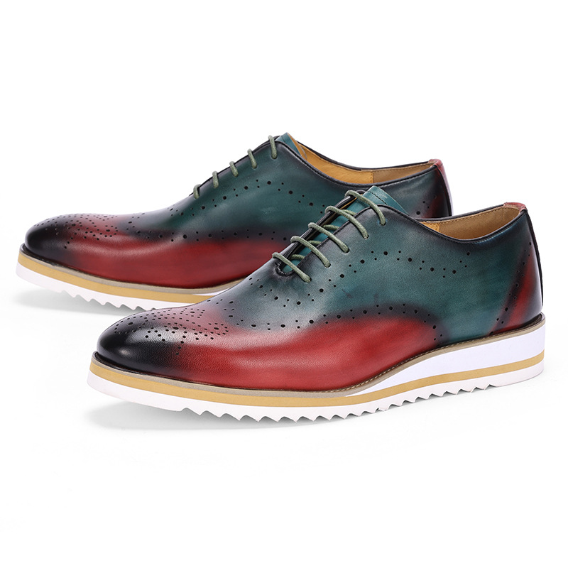 럭셔리 남성 원피스 슈즈, 정품 가죽 브로그 윙팁 토, - Oxford Shoes Brogue 리뷰 및 가격
