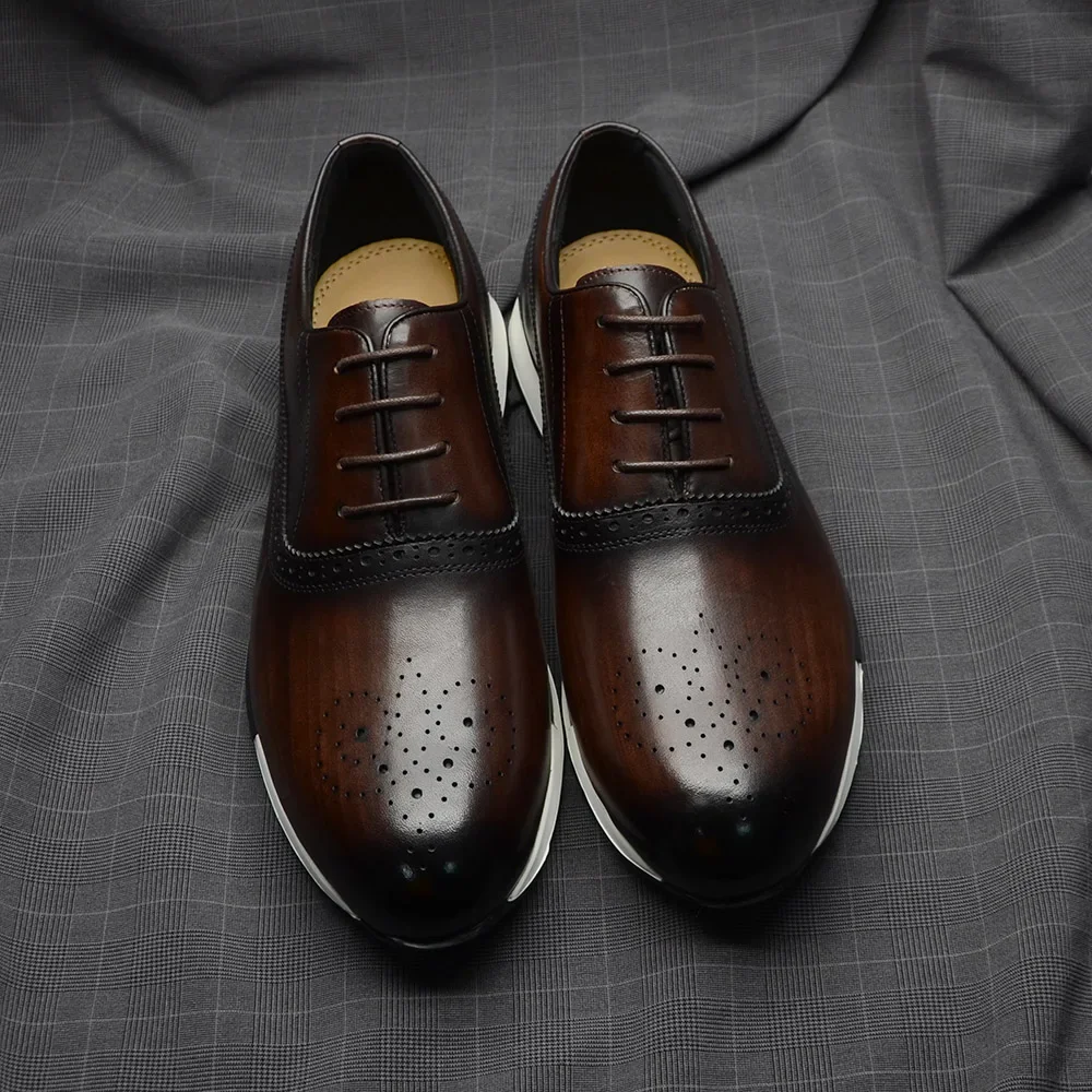 10 가지 색상 남성용 수제 정품 가죽 옥스포드 운동화 - Oxford Shoes Brogue 리뷰 및 가격