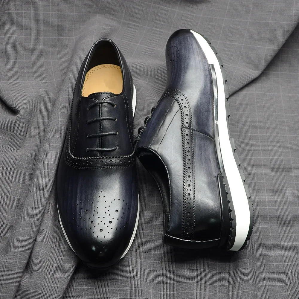 10 가지 색상 남성용 수제 정품 가죽 옥스포드 운동화 - Oxford Shoes Brogue 리뷰 및 가격
