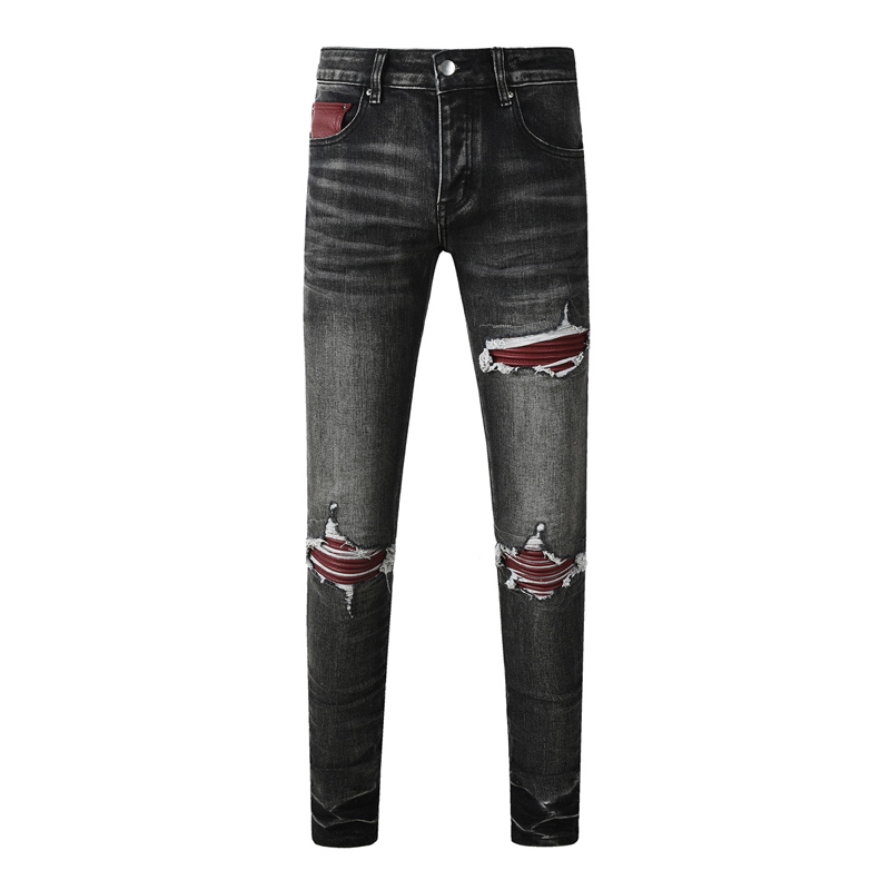 하이 스트리트 패션 뉴 진스 비즈 장식 주름 워싱 후아 - Men'S Fashion Grey Jeans 리뷰 및 가격