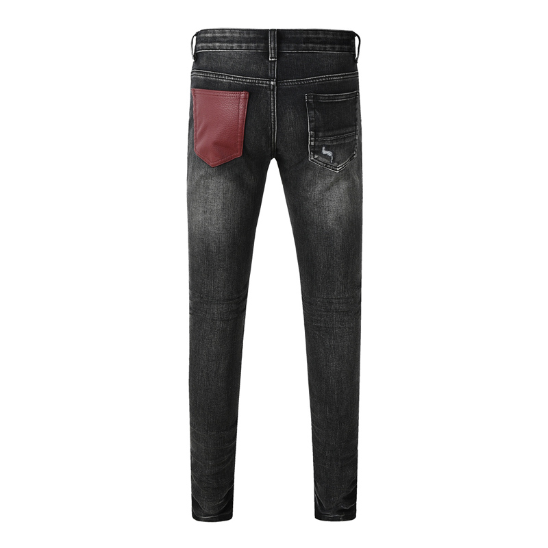 하이 스트리트 패션 뉴 진스 비즈 장식 주름 워싱 후아 - Men'S Fashion Grey Jeans 리뷰 및 가격