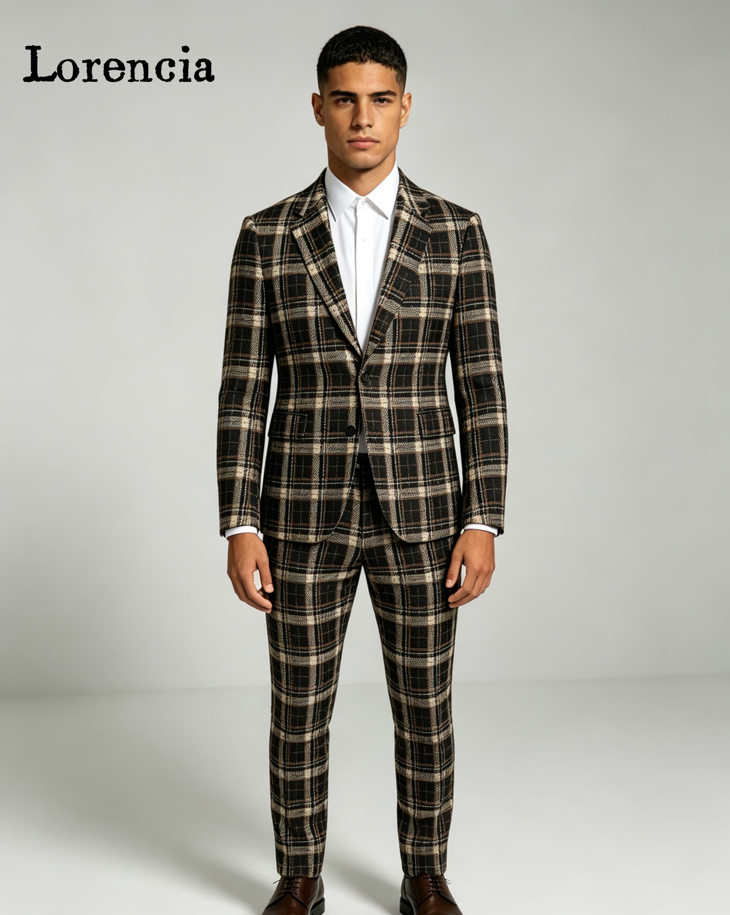 패션 플래드 남성 정장 노치 라펠 슬림핏 신랑 결혼식  - Mens Fashion Trajes 리뷰 및 가격