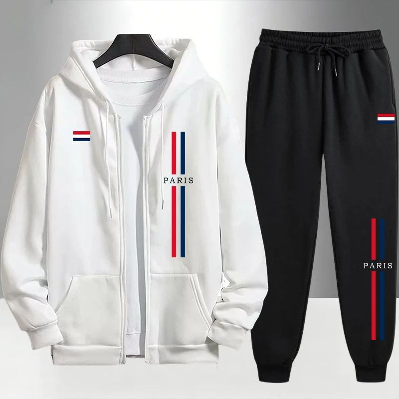 파리 패션 남성 세트 지퍼 아우터웨어 및 스웨트팬츠 가 - Paris Men'S Fashion 리뷰 및 가격