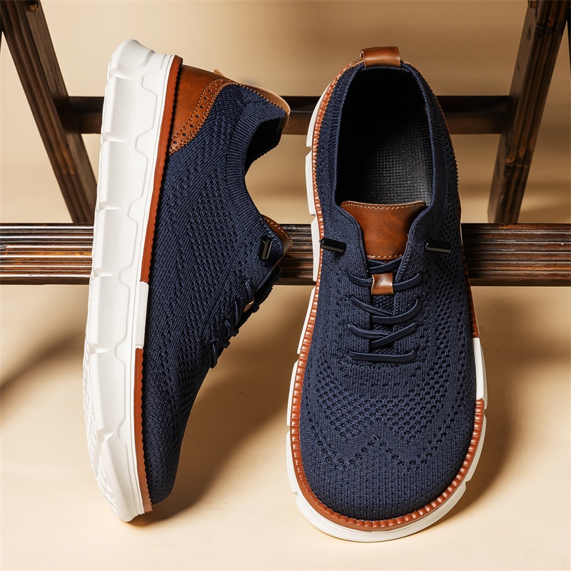 남성용 와이드 토 니트 드레스 슈즈 슬립온 통기성 메쉬 - Oxford Shoes Brogue 리뷰 및 가격