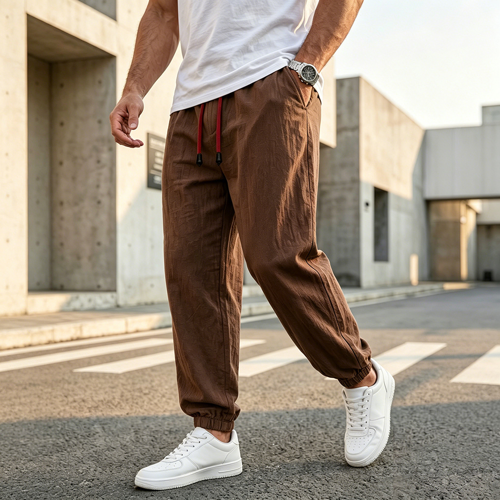 남성 캐주얼 하렘 팬츠 루즈핏 코튼 린넨 솔리드 컬러  - Men'S Fashion Linen Pants 리뷰 및 가격