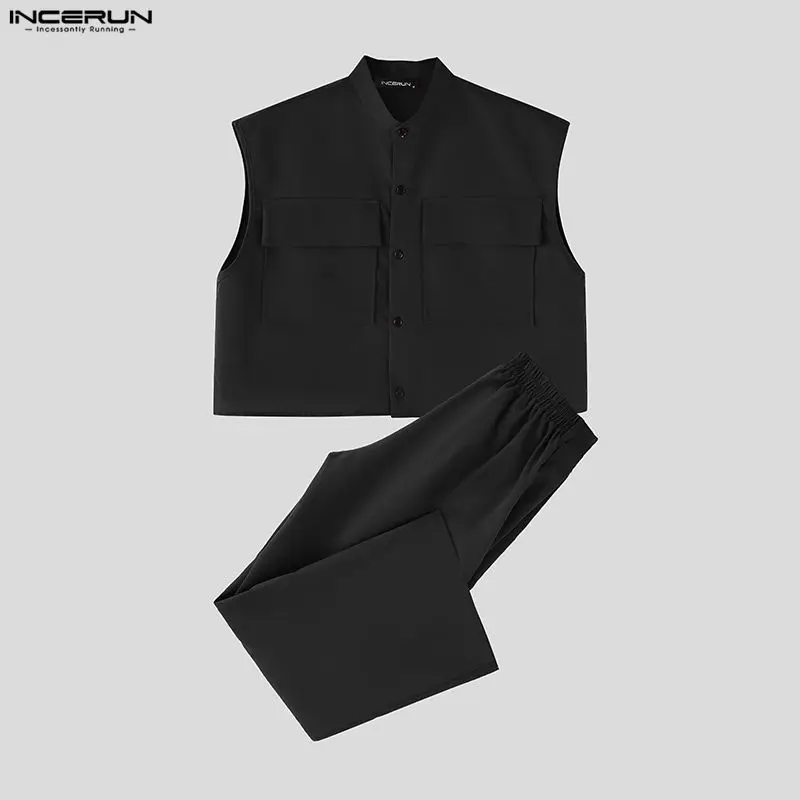 INCERUN 남성 세트 솔리드 민소매 크롭 탑 셔츠  - Mens Fashion Casual 2026 리뷰 및 가격