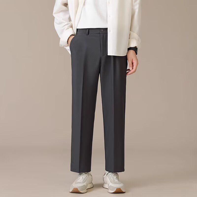 남성용 캐주얼 블레이저 바지, 헐렁한 심플한 발목 길이 - Mens Fashion Dark Grey Pants 리뷰 및 가격