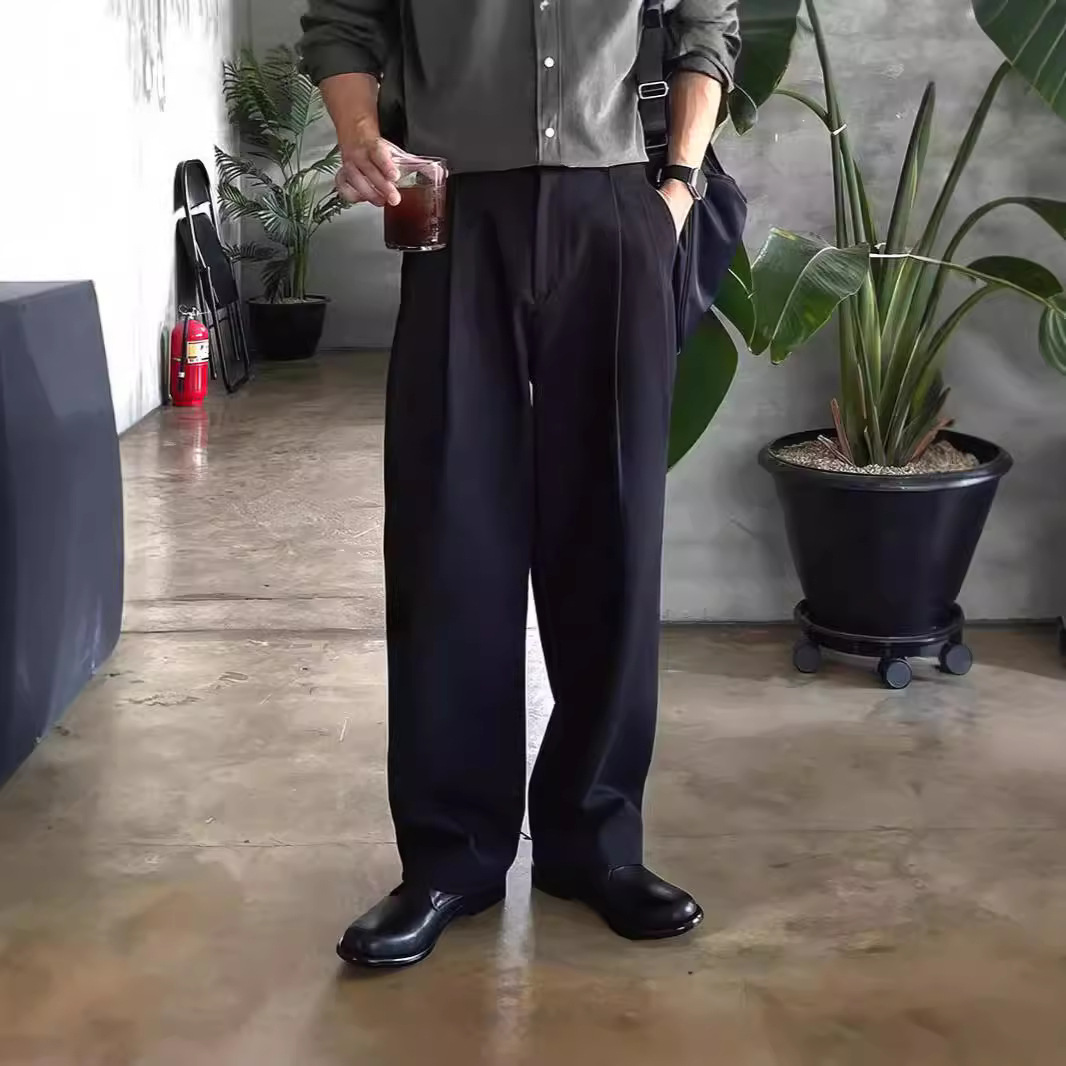 남성용 짙은 회색 검정 솔리드 컬러 캐주얼 비즈니스 트 - Mens Fashion Dark Grey Pants 리뷰 및 가격